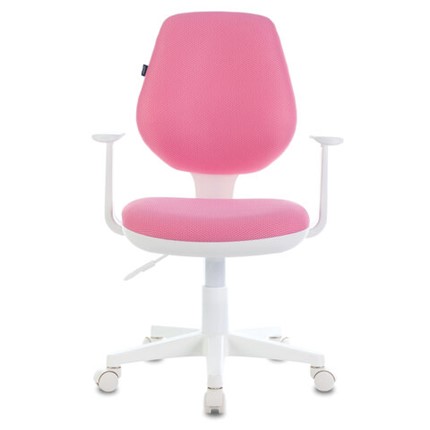 Компьютерное кресло Brabix Fancy MG-201W (с подлокотниками, пластик белый, розовое) 532409 в Красноярске - изображение