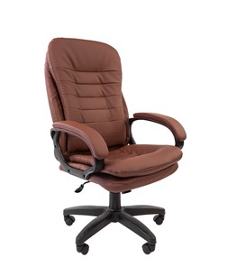 Кресло компьютерное CHAIRMAN 795 LT, экокожа, цвет коричневый в Красноярске