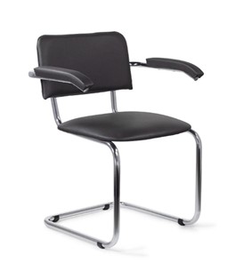 Офисный стул для посетителей Sylwia chrome arm P60, кож/зам V в Норильске