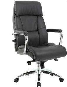 Офисное кресло из натуральной кожи BRABIX PREMIUM "Phaeton EX-502", хром, черное, 530882 в Красноярске