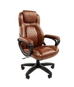 Кресло офисное CHAIRMAN 432, экокожа, цвет коричневый в Красноярске