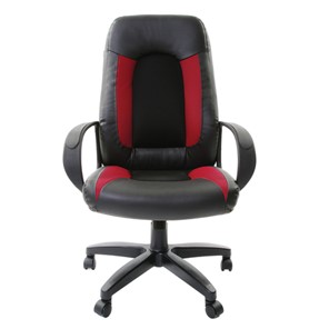Офисное кресло Brabix Strike EX-525 (экокожа черная, ткань черная/бордовая, TW) в Красноярске