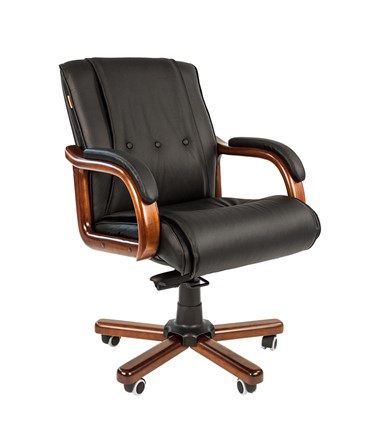 Офисное кресло CHAIRMAN 653M кожа черная в Норильске - изображение