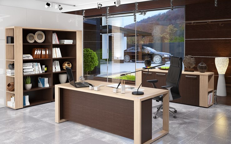 Кабинет руководителя ALTO с высоким шкафом для одежды, низким для документов и журнальным столиком в Норильске - изображение 3