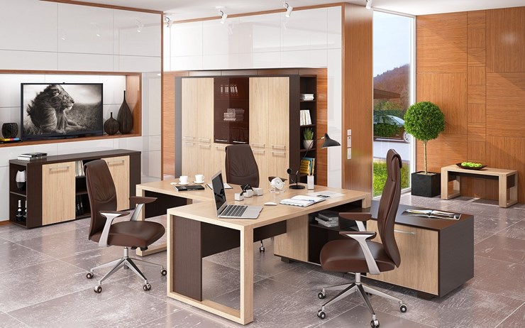 Кабинет руководителя ALTO с высоким шкафом для одежды, низким для документов и журнальным столиком в Норильске - изображение 5