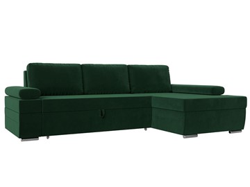 Угловой диван с оттоманкой Канкун, Зеленый (Велюр) НПБ в Красноярске