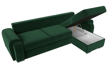 Угловой раскладной диван Лига-025, Зеленый (Велюр) в Красноярске - предосмотр 2