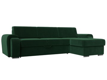Угловой раскладной диван Лига-025, Зеленый (Велюр) в Норильске