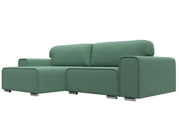 Угловой диван с оттоманкой Лига-029, Амур зеленый (Рогожка) в Красноярске