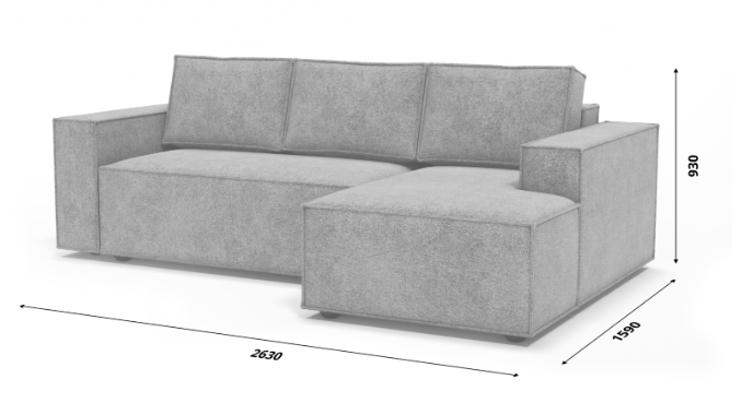 Угловой диван с оттоманкой Лофт 263х159х93 (Ремни/Тик-так) в Красноярске - изображение 9
