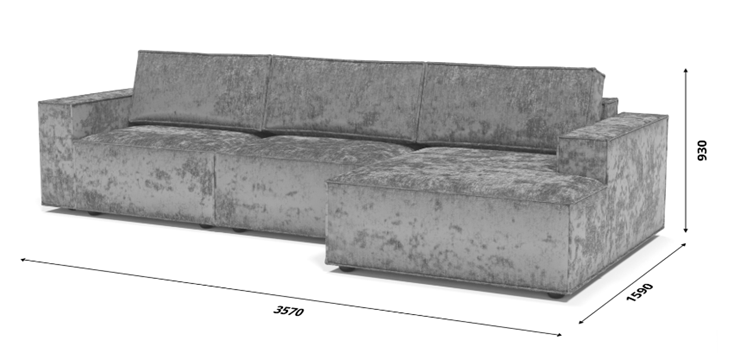 Угловой диван с оттоманкой Лофт 357х159х93 (НПБ/Тик-так) в Красноярске - изображение 8