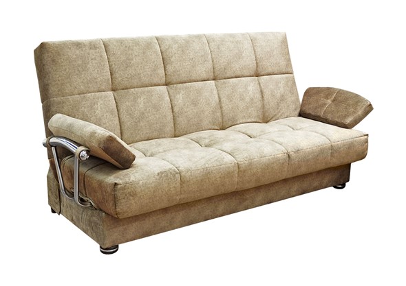 Прямой диван Милана 6 БД с хром. подлокотниками, Боннель в Красноярске - изображение
