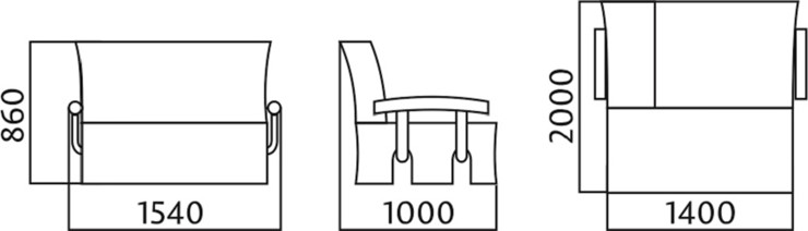 Прямой диван Аккордеон с боковинами, спальное место 1400 в Норильске - изображение 4