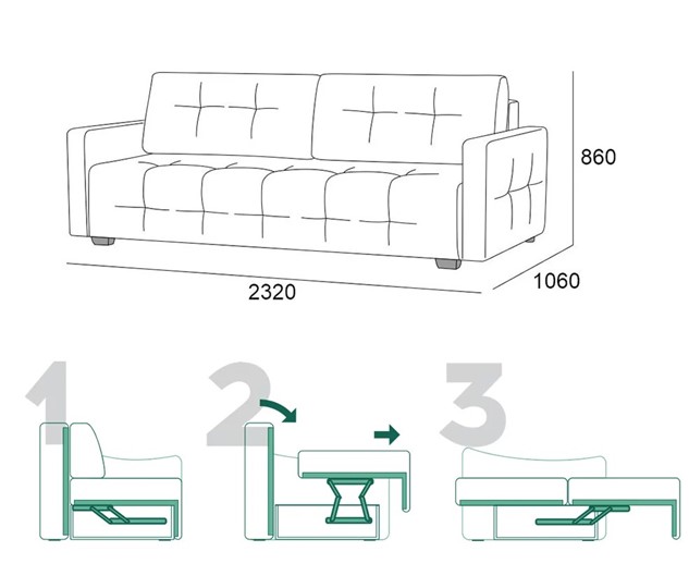 Прямой диван Бруно 2 БД в Норильске - изображение 6