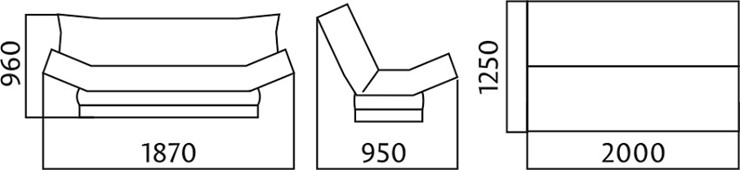 Прямой диван Клик-Кляк стёганый в Норильске - изображение 3