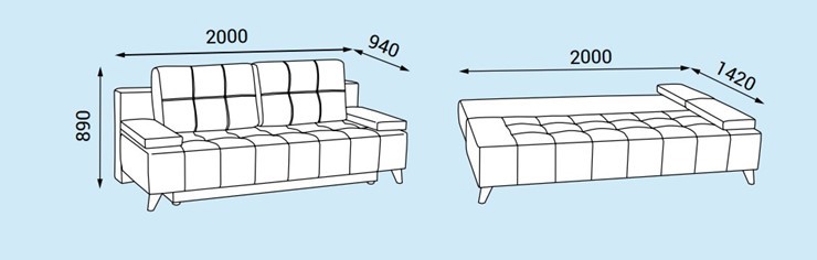 Прямой диван Нео 11 БД в Норильске - изображение 3