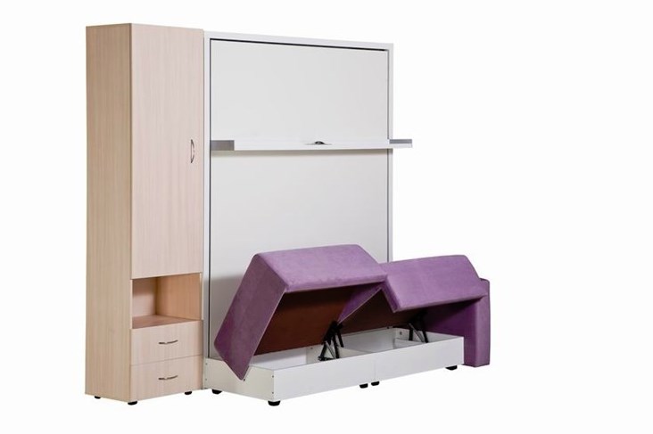 Диван Кровать-трансформер Smart (ШЛ+КД 1400+ШП), 2 шкафа, без подлокотников в Норильске - изображение 4