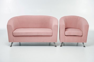Комплект мебели Брамс  цвет розовый диван 2Д + кресло в Норильске