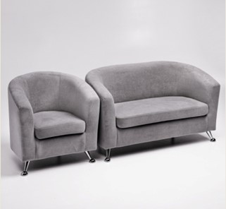 Комплект мебели Брамс  цвет серый диван 2Д + кресло в Норильске