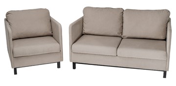 Комплект мебели диван + кресло-кровать Бэст бежевый в Норильске