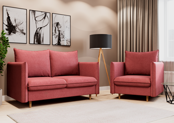 Комплект мебели диван и кресло Гримма коралл в Норильске