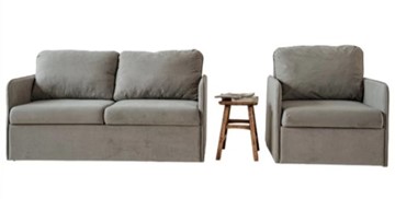 Комплект мебели Амира серый диван + кресло в Норильске
