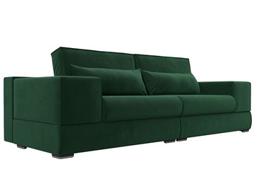 Прямой диван Лига-037, Зеленый (велюр) в Норильске
