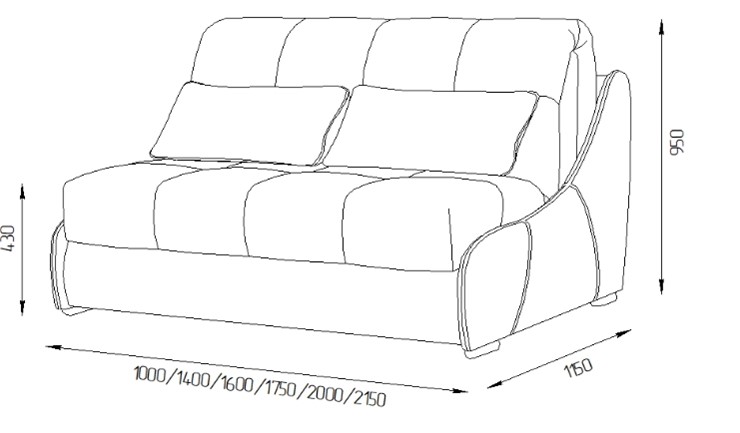 Прямой диван Токио 165 (ППУ) в Красноярске - изображение 2