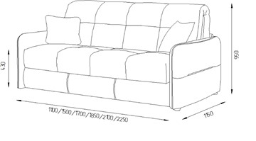 Прямой диван Токио 2 130 (ППУ) в Норильске - предосмотр 7