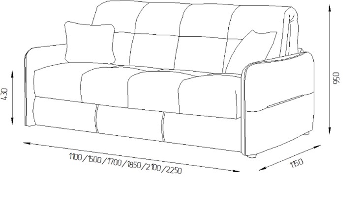 Прямой диван Токио 2 130 (ППУ) в Норильске - изображение 7