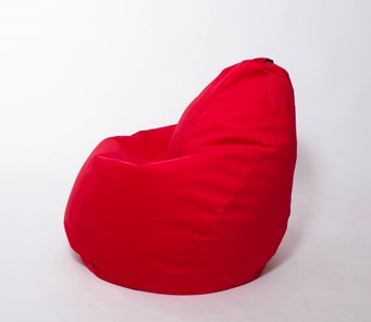 Кресло-мешок Груша большое, велюр однотон, красное в Норильске - предосмотр 1