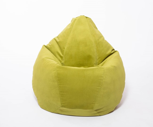 Кресло-мешок Груша малое, велюр однотон, травянное в Норильске - изображение 1