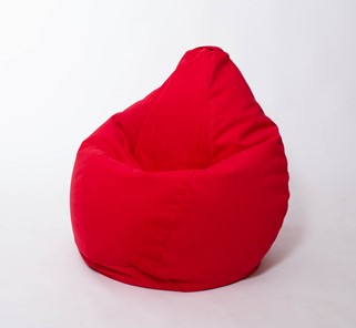 Кресло-мешок Груша большое, велюр однотон, красное в Красноярске - предосмотр