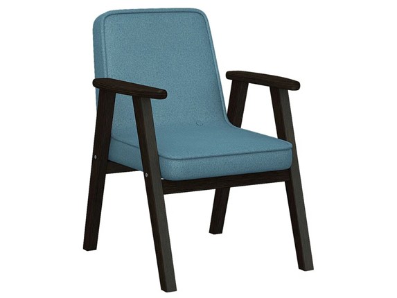 Кресло Ретро ткань голубой, каркас венге в Красноярске - изображение