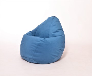 Кресло-мешок Груша среднее, велюр однотон, синее в Красноярске