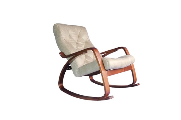 Кресло-качалка Гранд, замша крем в Норильске - изображение