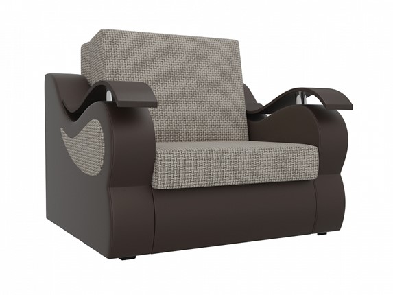 Кресло-кровать Меркурий (60), Корфу 02 (рогожка)/черный (экокожа) в Норильске - изображение