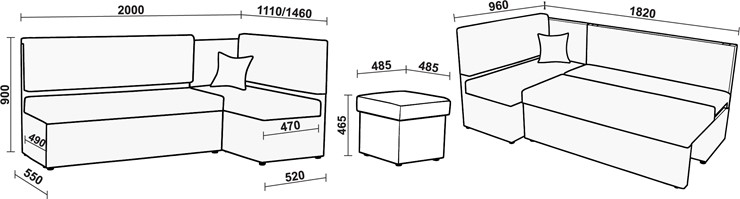 Кухонный угловой диван Нео КМ 3 с механизмом 2000*1110 в Норильске - изображение 20