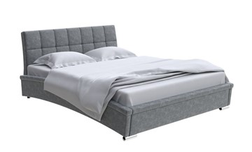 Кровать в спальню Corso-1L 180х200, Велюр (Gratta 4 Серый космос) в Норильске