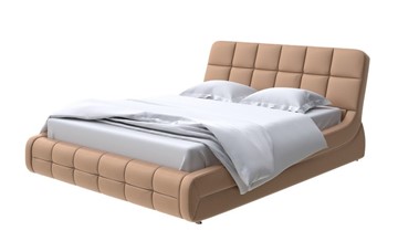 Кровать в спальню Corso-6 140x200, Экокожа (Бронзовый перламутр) в Норильске