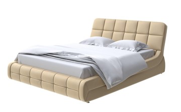 Двуспальная кровать Corso-6 140x200, Экокожа (Золотой перламутр) в Норильске