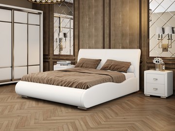 Кровать двуспальная Corso-8 Lite 180х200, Экокожа (Белый) в Красноярске