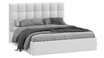 Двуспальная кровать Эмбер тип 1 (Экокожа белая) в Норильске