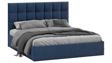 Двуспальная кровать Эмбер тип 1 (Микровелюр Wellmart Blue) в Норильске