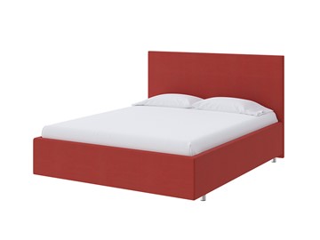 Кровать двуспальная Flat 200х200, Велюр (Forest 13 Красный) в Норильске