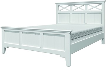 Кровать двуспальная Грация-5 с белым карнизом (Белый Античный) 160х200 в Красноярске