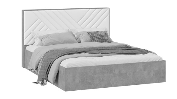 Кровать 2-х спальная Хилтон Тип 1 (Ателье светлый/Белый) в Красноярске - изображение