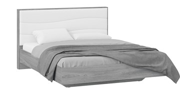 Кровать двуспальная Миранда тип 1 (Дуб Гамильтон/Белый глянец) в Норильске