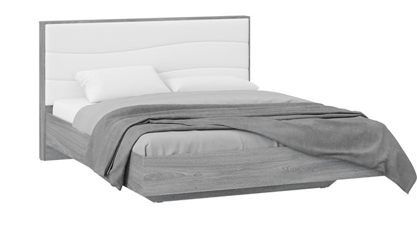 Кровать двуспальная Миранда тип 1 (Дуб Гамильтон/Белый глянец) в Красноярске - изображение