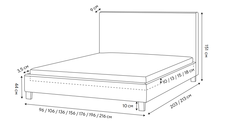 Спальная кровать Rhomby 160х200, Рогожка (Тетра Бежевый) в Норильске - изображение 1